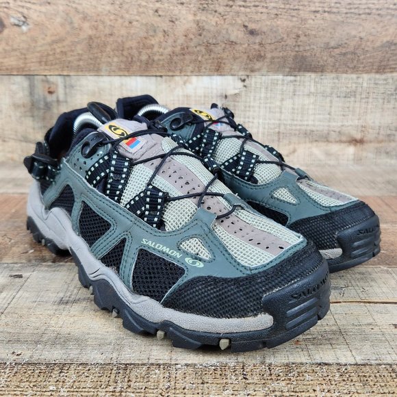 Salomon Techamphibian Women Sz 8 Trail Hiking Water Shoes Green Black 863424 - Picture 1 of 9